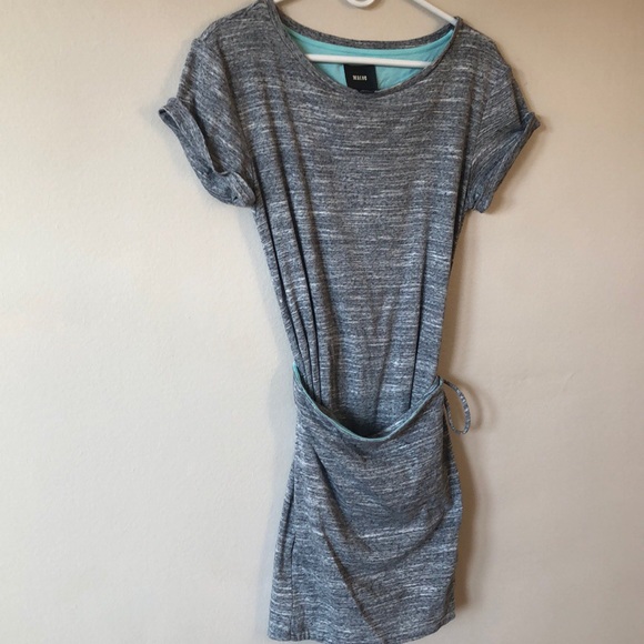 Anthropologie Maeve cotton wrap dress in gray - Picture 7 of 8
